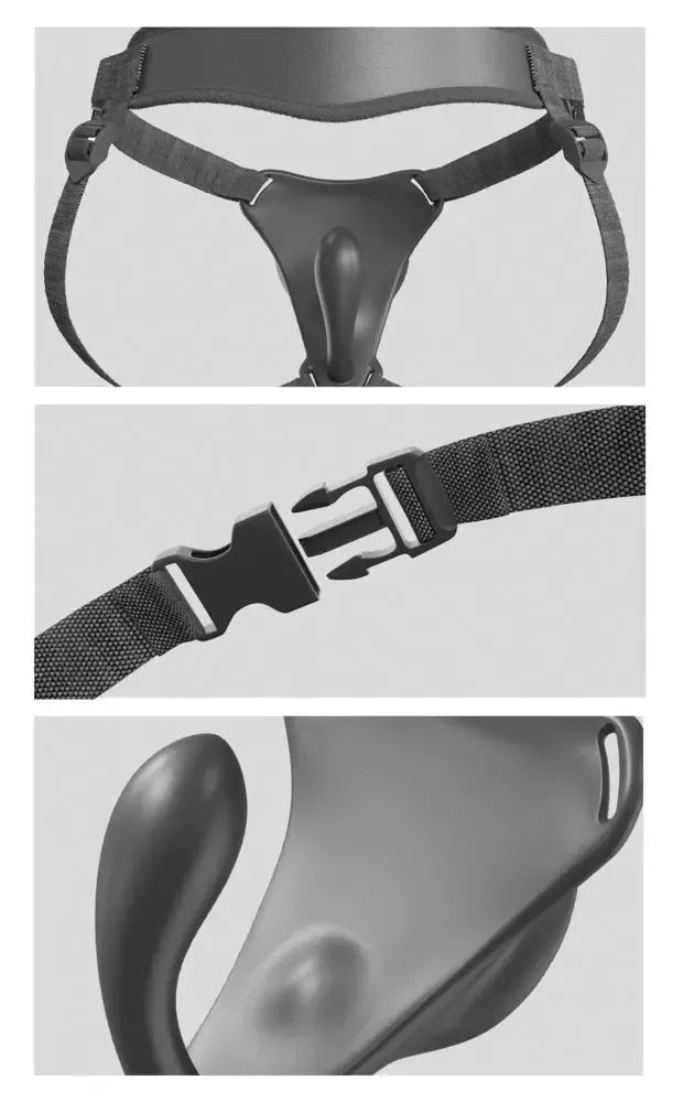 Pipedream Body Dock G-Spot Pro diržas su vibruojančia plokštele, reguliuojami dirželiai