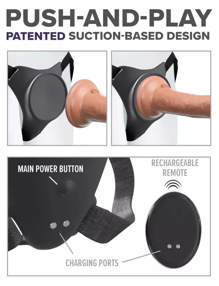 Pipedream Body Dock G-Spot Pro diržas su vibruojančia plokštele, reguliuojami dirželiai