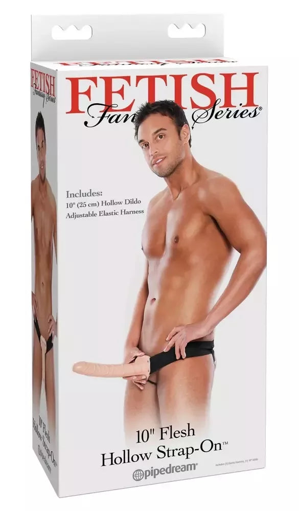 Pipedream Fetish Fantasy Series Hollow Strap-On Light 25 cm, reguliuojamas