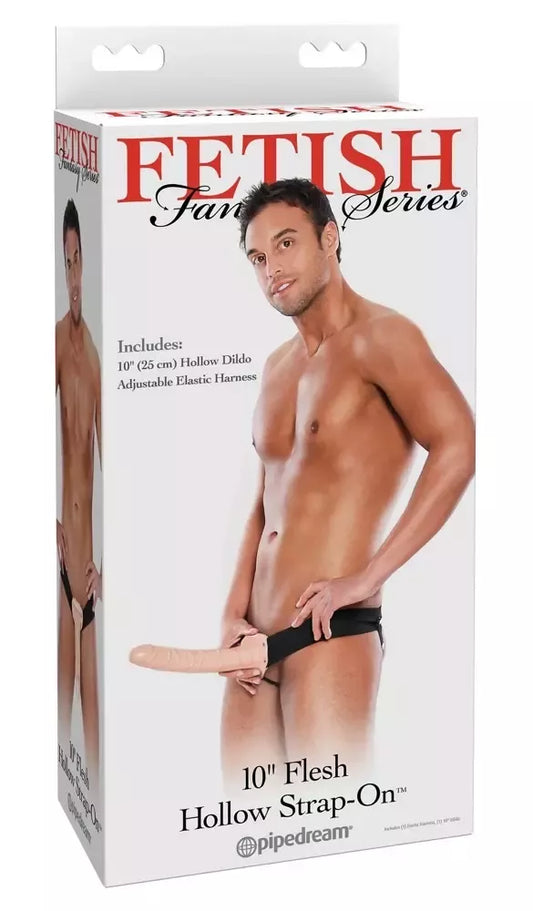 Pipedream Fetish Fantasy Series Hollow Strap-On Light 25 cm, reguliuojamas