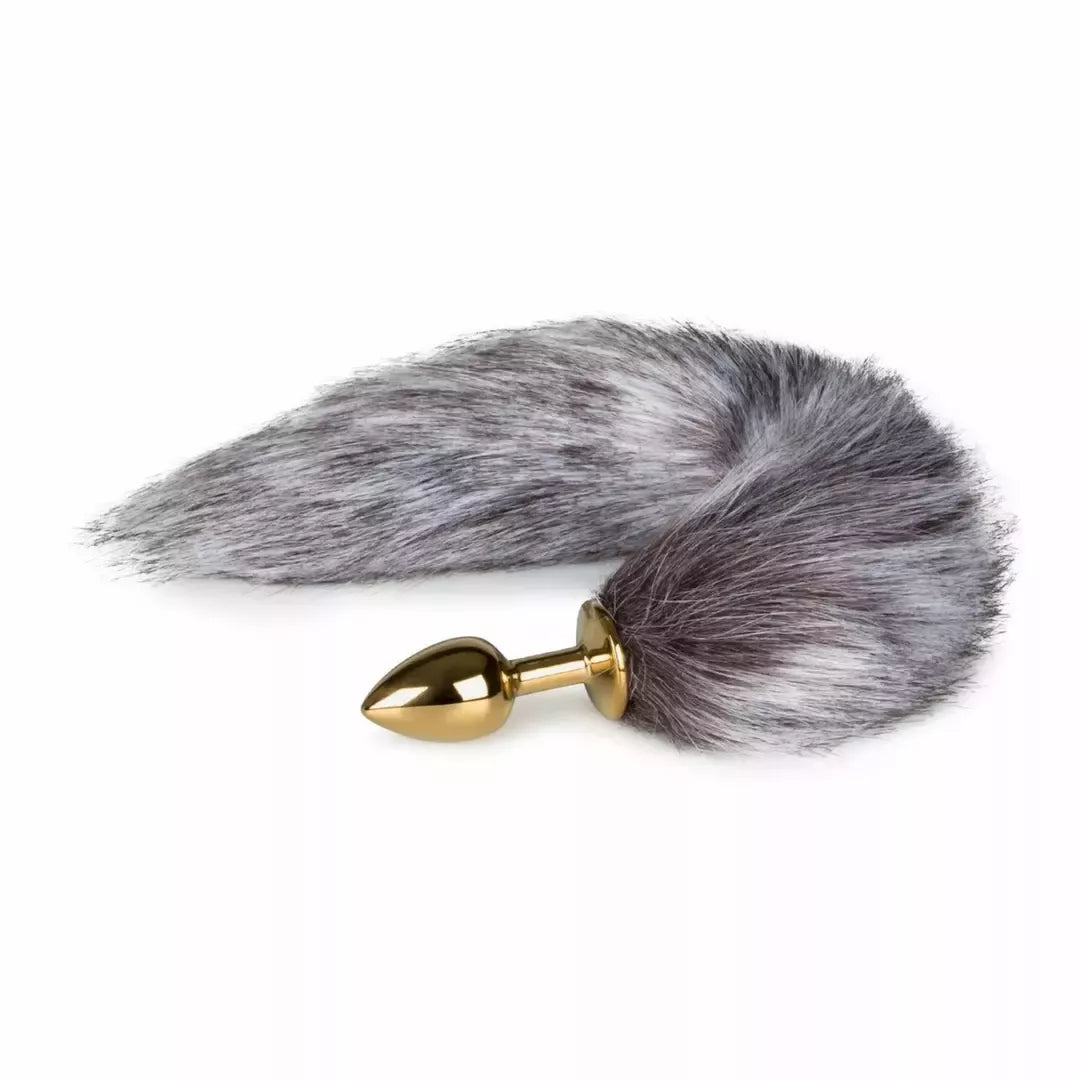 Pipedream Fox Tail aliumininis modelis – intymus nerūdijančio plieno priedas, sidabrinė/pilka