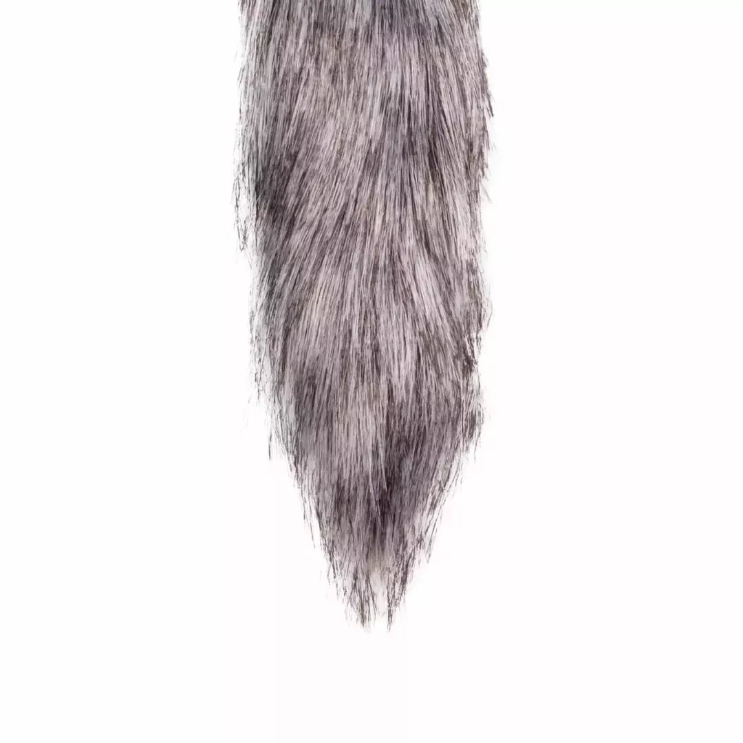 Pipedream Fox Tail aliumininis modelis – intymus nerūdijančio plieno priedas, sidabrinė/pilka