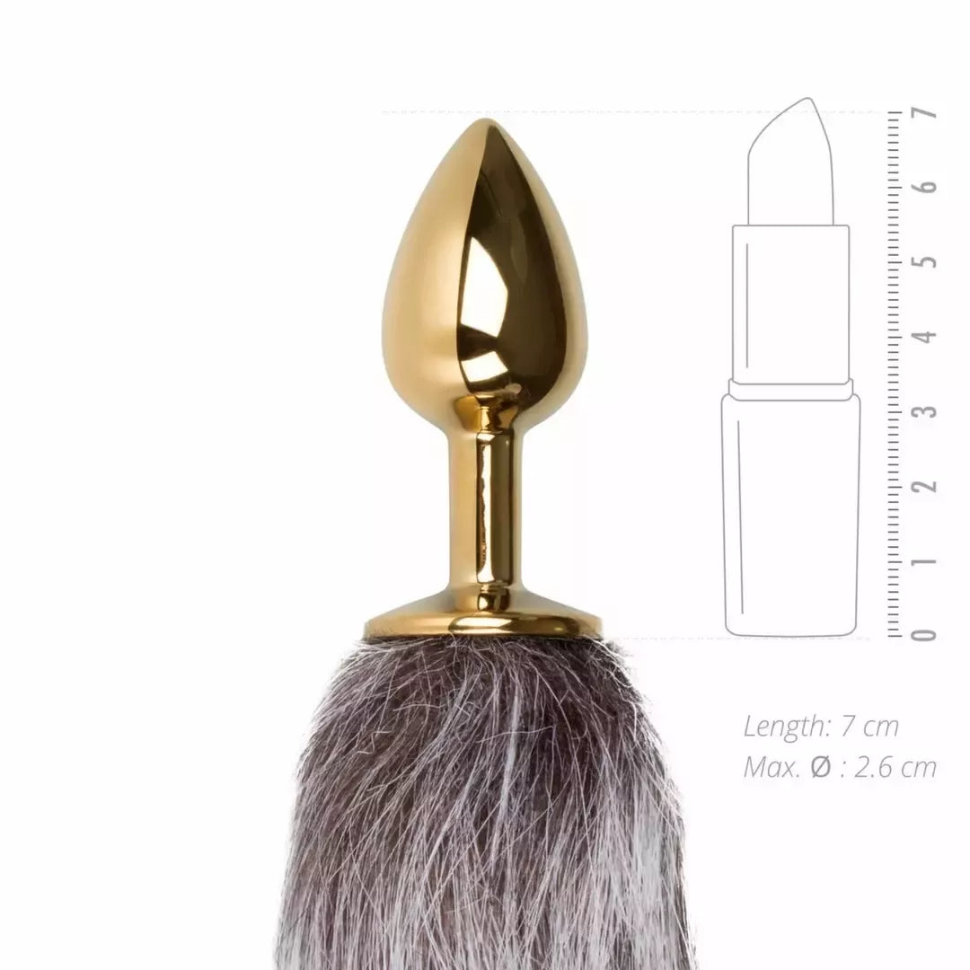 Pipedream Fox Tail aliumininis modelis – intymus nerūdijančio plieno priedas, sidabrinė/pilka