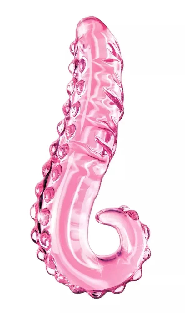 Pipedream Icicles No. 24 rožinis stiklinis intymus masažuoklis, 15,5 cm