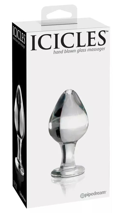 Pipedream Icicles No. 25 Stiklinis masažinis kamštis 9 cm Skaidrus