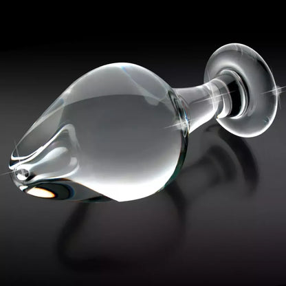 Pipedream Icicles No. 25 Stiklinis masažinis kamštis 9 cm Skaidrus