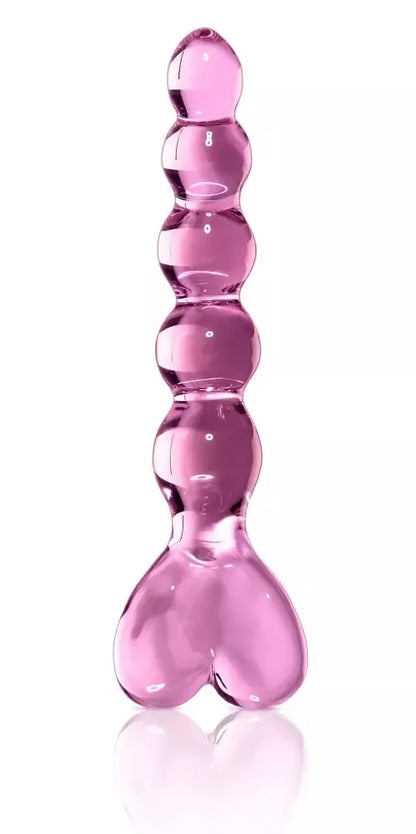 Pipedream Icicles No. 43 rožinis stiklinis masažuoklis, 20 cm