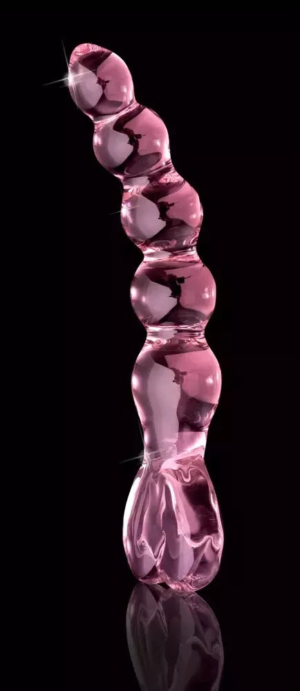 Pipedream Icicles No. 43 rožinis stiklinis masažuoklis, 20 cm