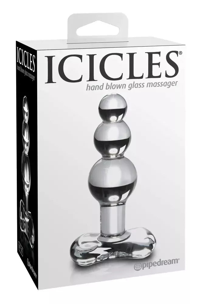 Pipedream Icicles No. 47 skaidraus stiklo kamštis 10,5 cm, hipoalerginis