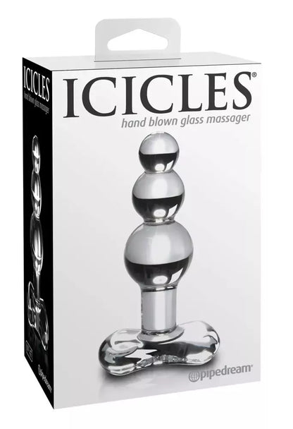 Pipedream Icicles No. 47 skaidraus stiklo kamštis 10,5 cm, hipoalerginis