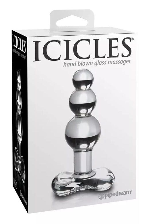 Pipedream Icicles No. 47 skaidraus stiklo kamštis 10,5 cm, hipoalerginis