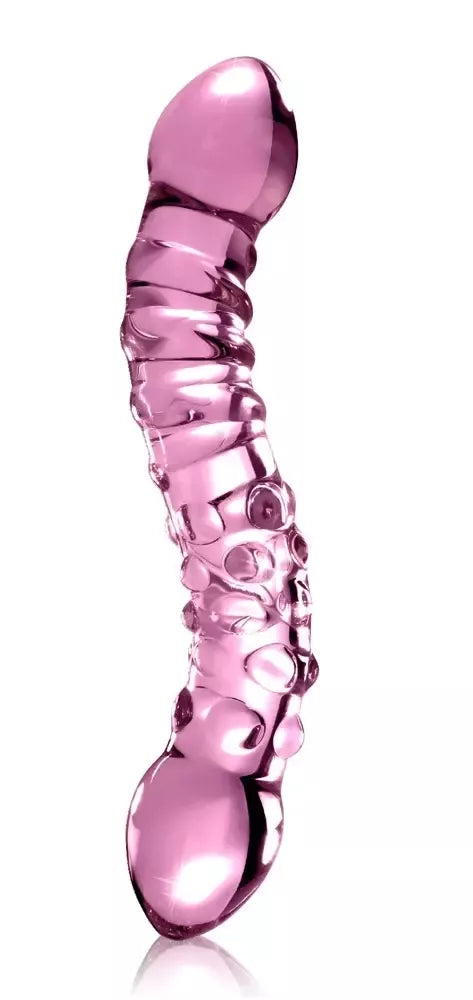 Pipedream Icicles No. 55 rožinis stiklinis intymus masažuoklis 19,5 cm