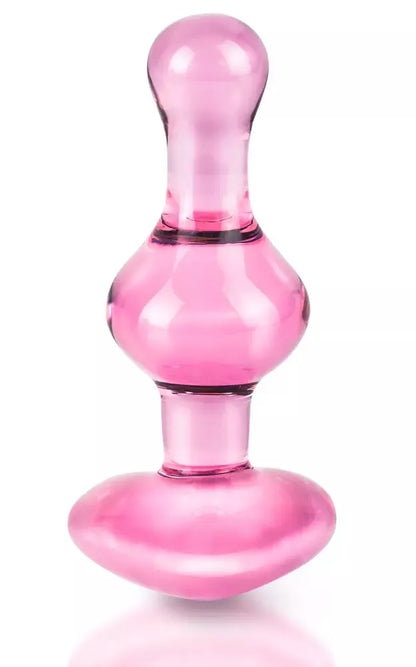 Pipedream Icicles No. 75 Pink stiklinis kamštis – rankų darbo, hipoalergiškas, 9,5 cm