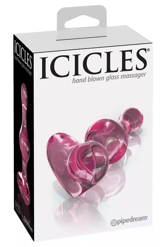 Pipedream Icicles No. 75 Pink stiklinis kamštis – rankų darbo, hipoalergiškas, 9,5 cm