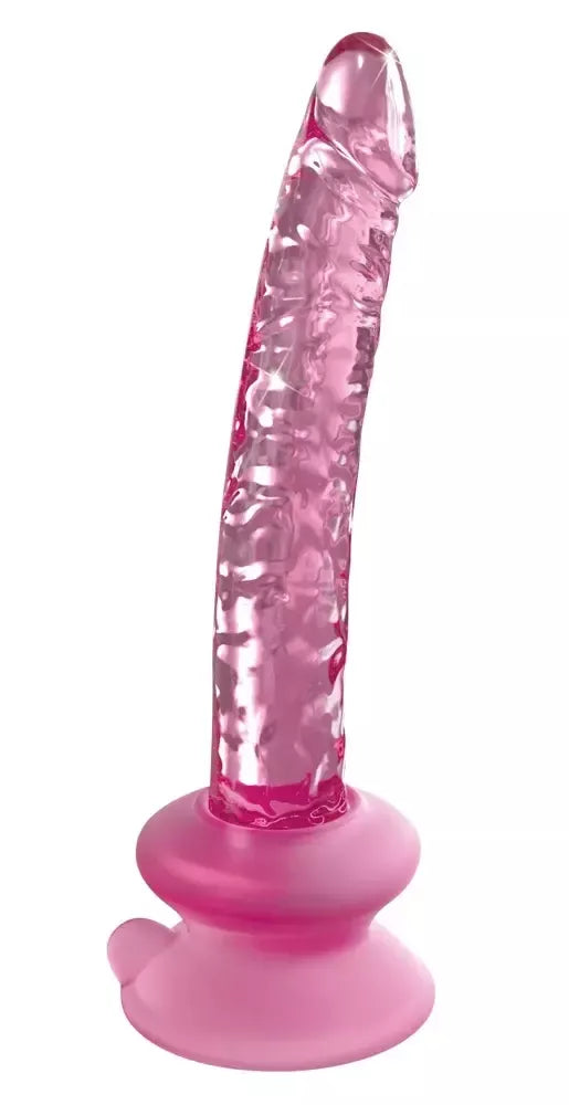 „Pipedream Icicles No. 86“ stiklinis intymus masažuoklis su siurbtuku, 17 cm