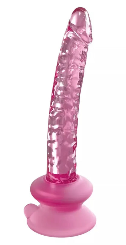 „Pipedream Icicles No. 86“ stiklinis intymus masažuoklis su siurbtuku, 17 cm