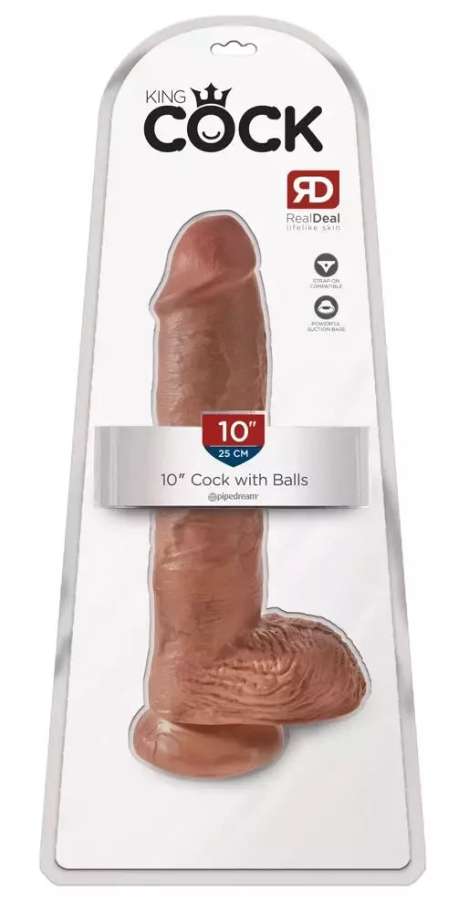 Pipedream King Cock 10 colių Intimate Machine su siurbtuku, įdegio spalvos