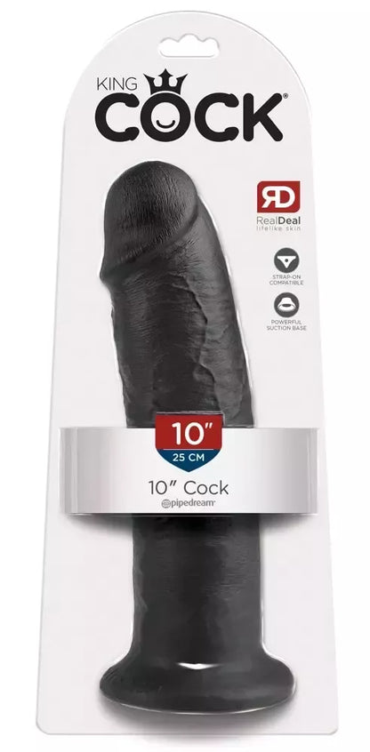 Pipedream King Cock 10" Dark – anatominis modelis su siurbtuku, 25 cm