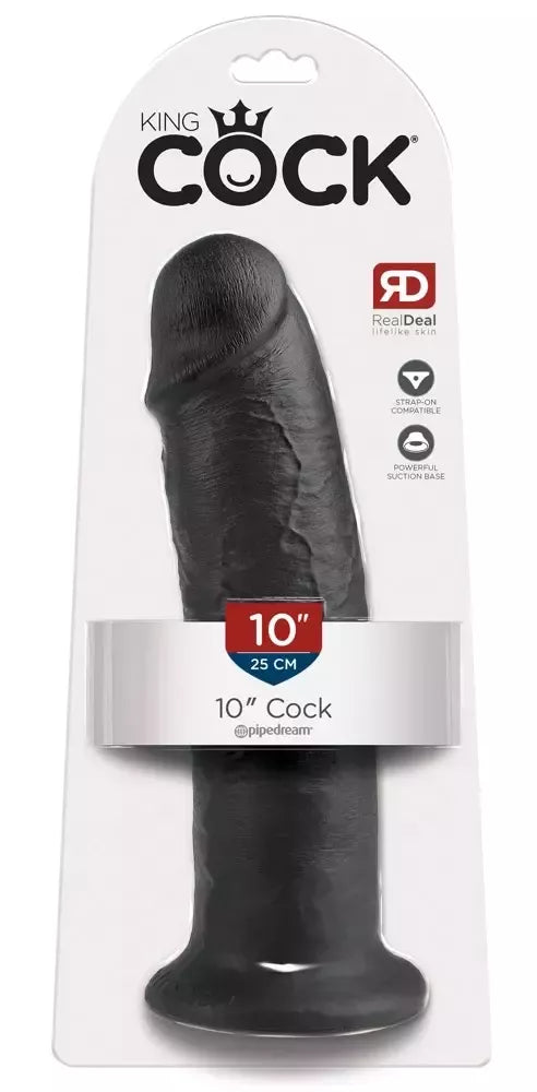 Pipedream King Cock 10" Dark – anatominis modelis su siurbtuku, 25 cm