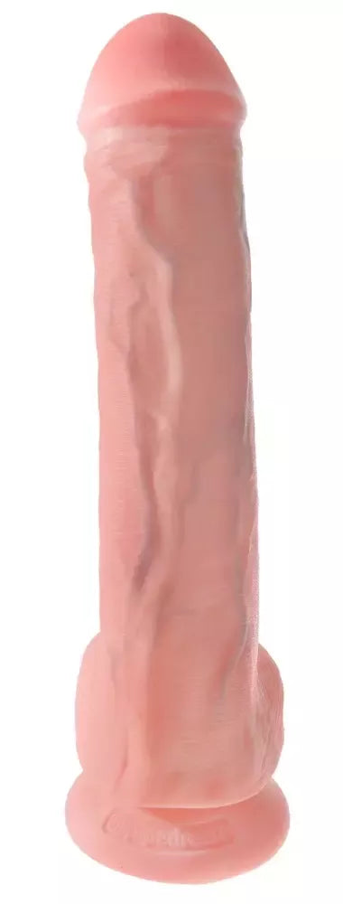 Pipedream King Cock 13 colių modelis su siurbtuku ir detaliu paviršiumi, juodas