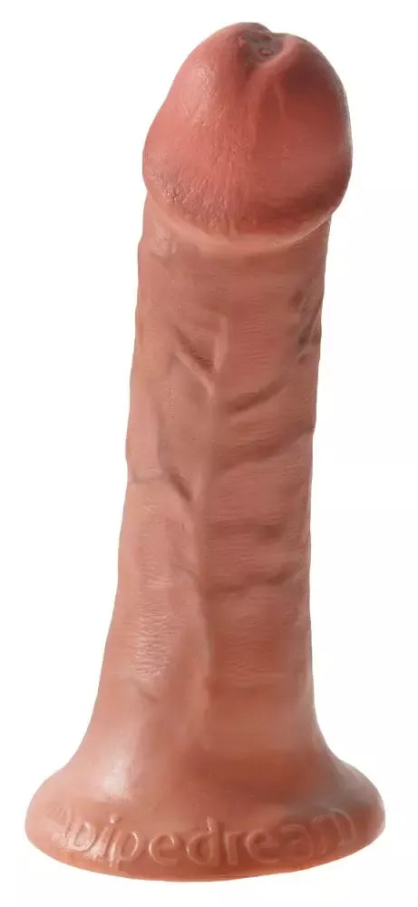 Pipedream King Cock 6“ modelis, rudas, su siurbtuko pagrindu, 17 cm, PVC