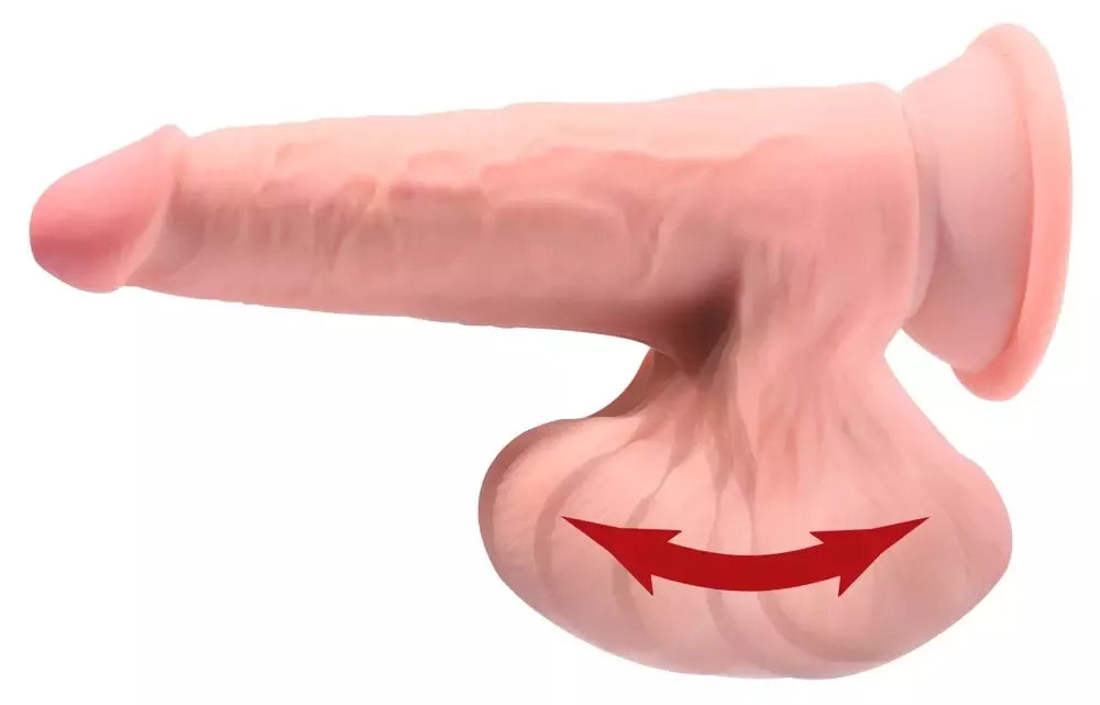 Pipedream King Cock 6" Triple Density modelis su lanksčiu pagrindu, smėlio spalvos