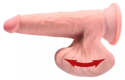 Pipedream King Cock 6" Triple Density modelis su lanksčiu pagrindu, smėlio spalvos