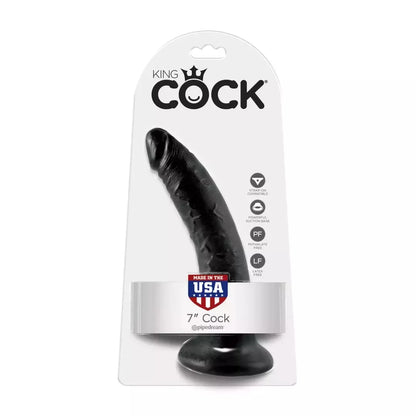 Pipedream King Cock 7 colių juodas – anatominis modelis su siurbtuku