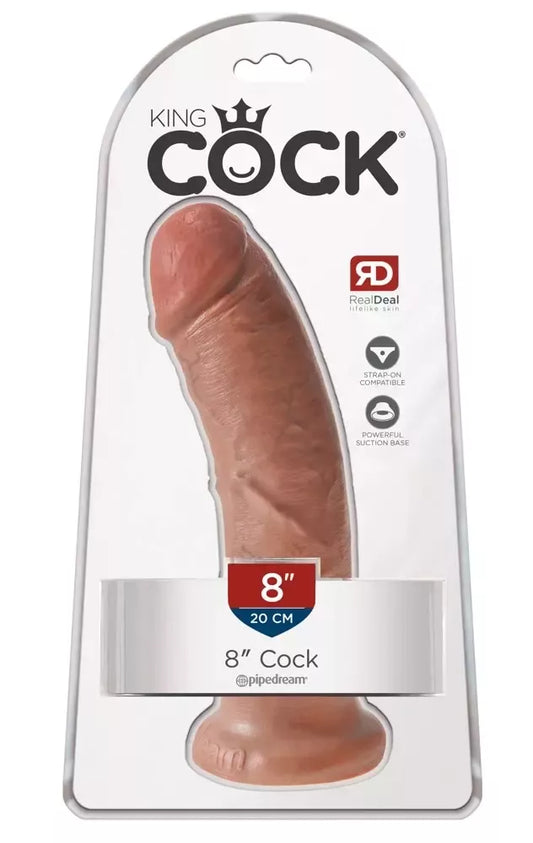 Pipedream King Cock 8 colių (21,5 cm) intymus PVC modelis, rudas