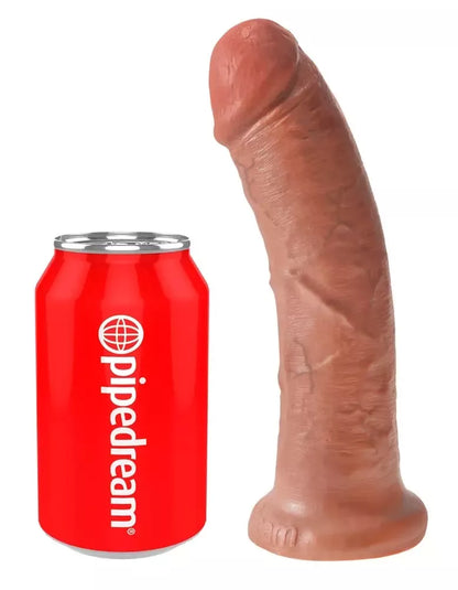 Pipedream King Cock 8 colių (21,5 cm) intymus PVC modelis, rudas