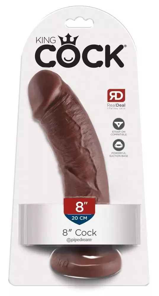 Pipedream King Cock 8" Intimate Model rudas 21,5 cm su siurbtuku