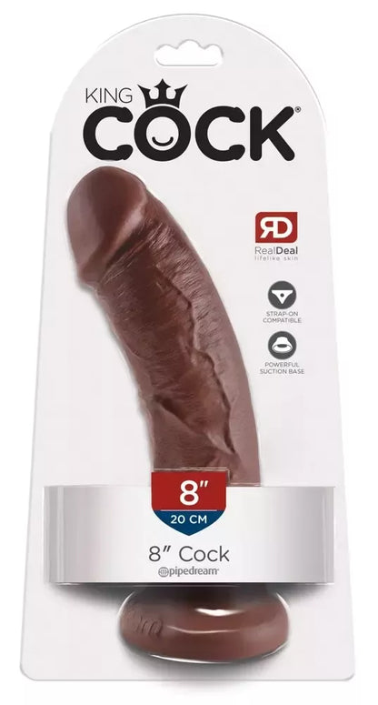 Pipedream King Cock 8" Intimate Model rudas 21,5 cm su siurbtuku