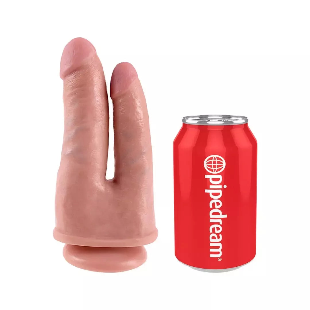 Pipedream King Cock Double Penetrator anatominis modelis, kūno spalvos, 21 cm