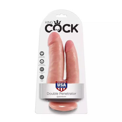 Pipedream King Cock Double Penetrator anatominis modelis, kūno spalvos, 21 cm