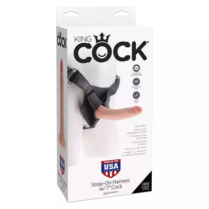 Pipedream King Cock Strap-On Set 7'' anatominio modelio diržai – kūno spalvos