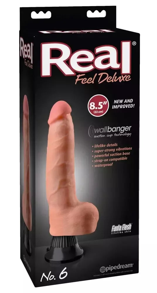 Pipedream Real Feel Deluxe No.6 Light anatominė vibruojanti sistema 22 cm