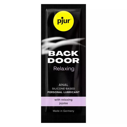 Pjur Back Door silikoninis lubrikantas 1,5 ml – intymaus komforto formulė su simondsijų aliejumi