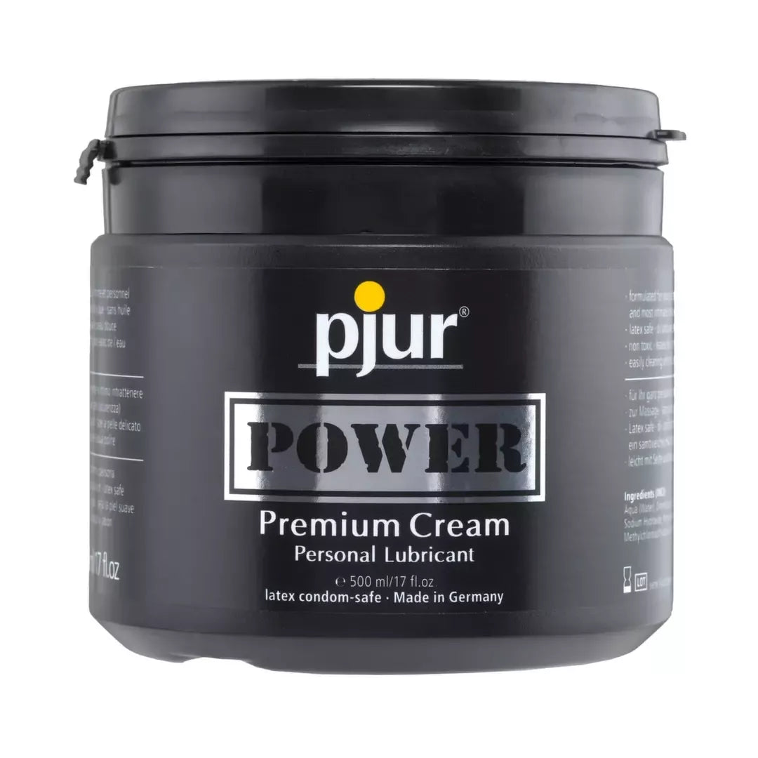 Pjur Power Premium Cream 500 ml – ilgai išliekantis hibridinis lubrikantas