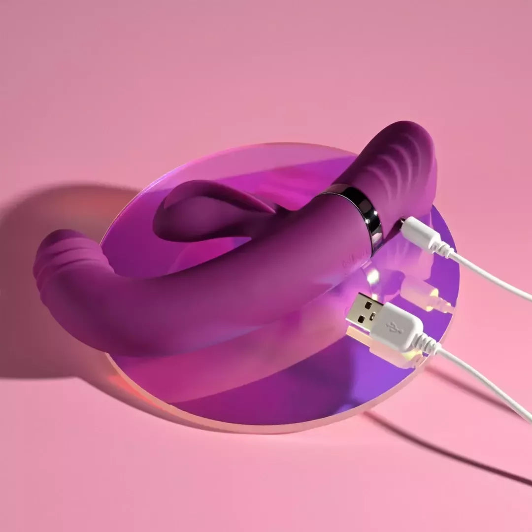 Playboy Pleasure Tap That violetinis vibratorius - 9 greičių lenktas silikoninis modelis