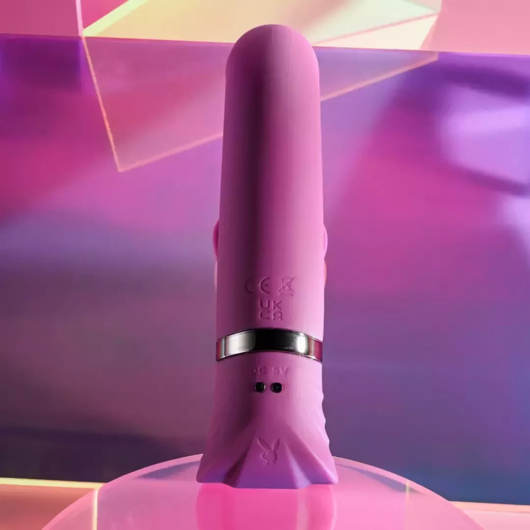 Playboy Pleasure Tap That violetinis vibratorius - 9 greičių lenktas silikoninis modelis