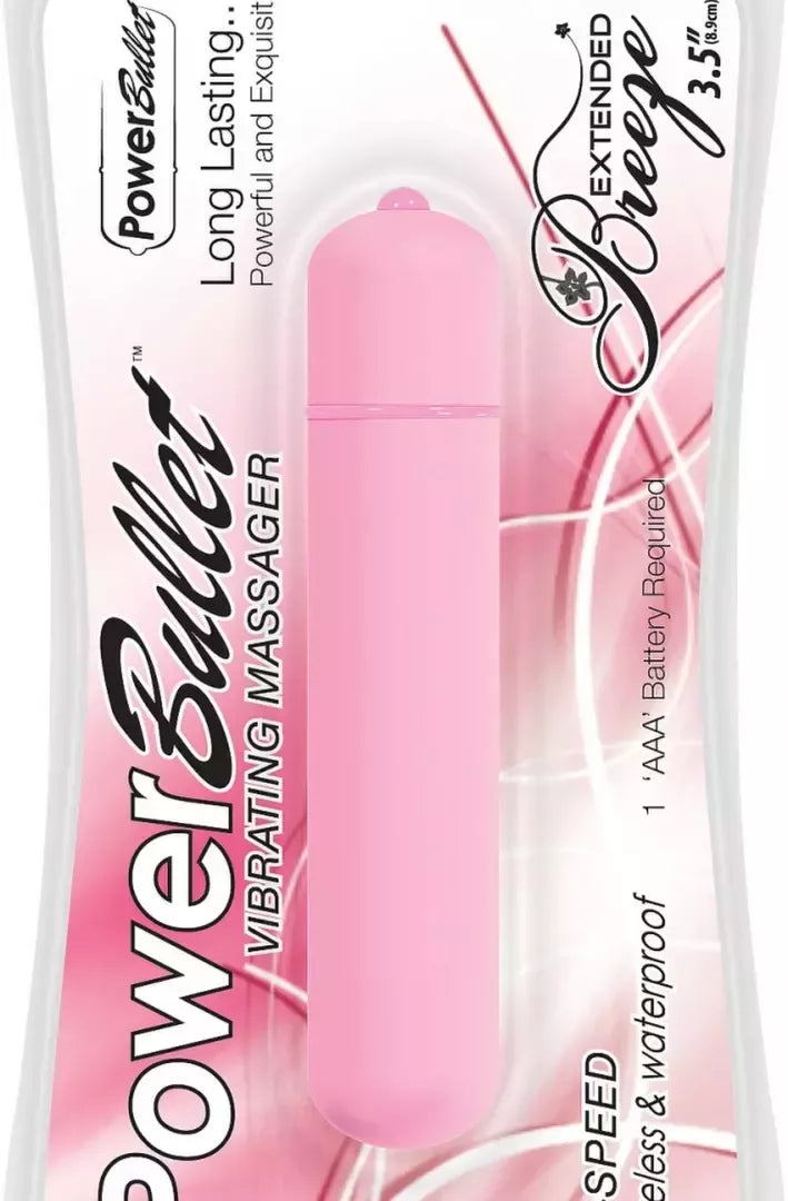 PowerBullet Extended Breeze Intimate Massager rožinis 8,9 cm, atsparus vandeniui