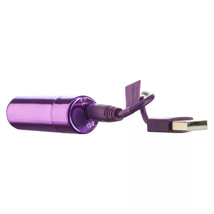PowerBullet Mini vibruojantis masažuoklis, 9 režimai, įkraunamas per USB, violetinis