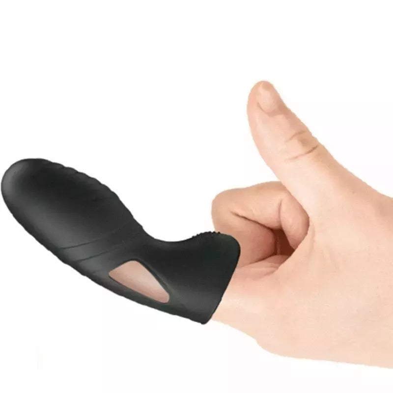 Pretty Love Alan silikoninis piršto vibratorius, juodas – ergonomiškas mini masažuoklis