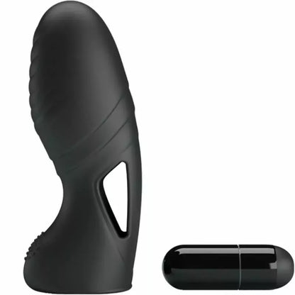 Pretty Love Alan silikoninis piršto vibratorius, juodas – ergonomiškas mini masažuoklis