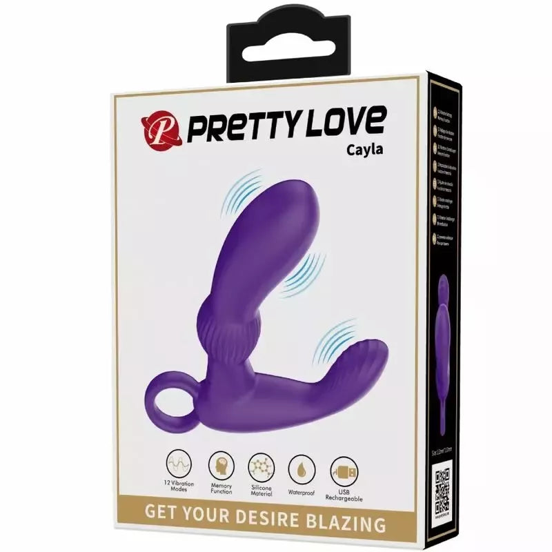 PRETTY LOVE Cayla Lila belaidis silikoninis analinis vibratorius su nuotolinio valdymo pulteliu