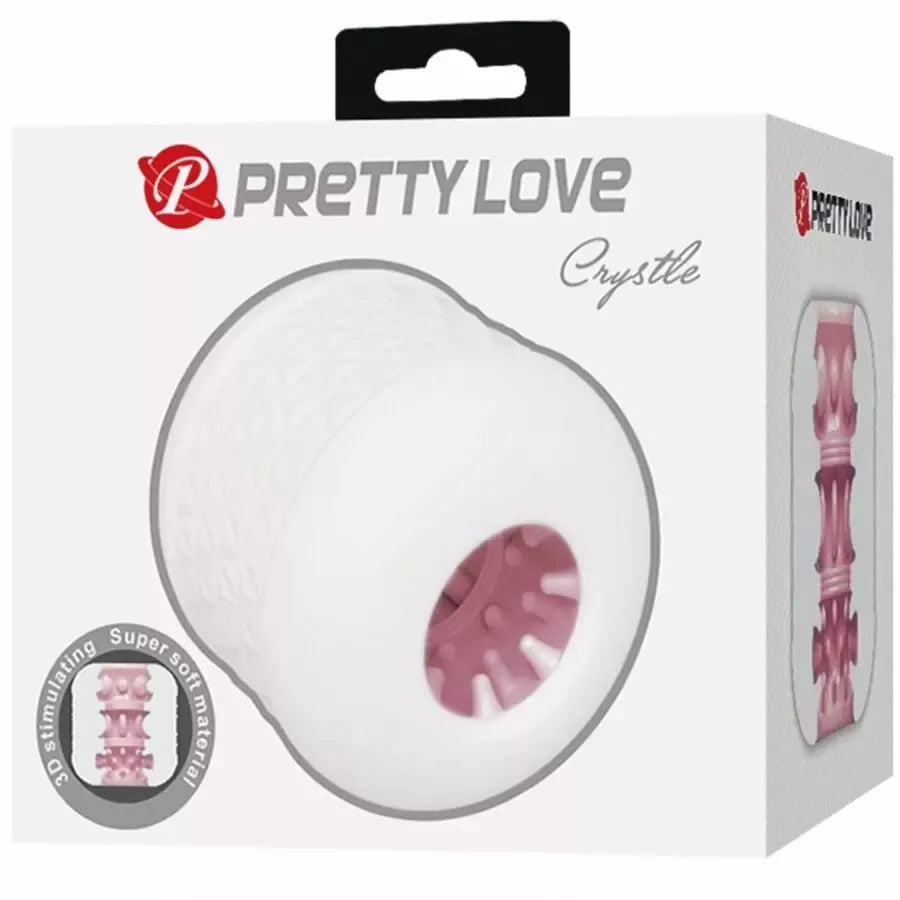 Pretty Love Crystle White dvigubo įėjimo intymus prietaisas TPE vandeniui atsparus