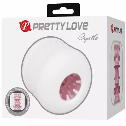 Pretty Love Crystle White dvigubo įėjimo intymus prietaisas TPE vandeniui atsparus