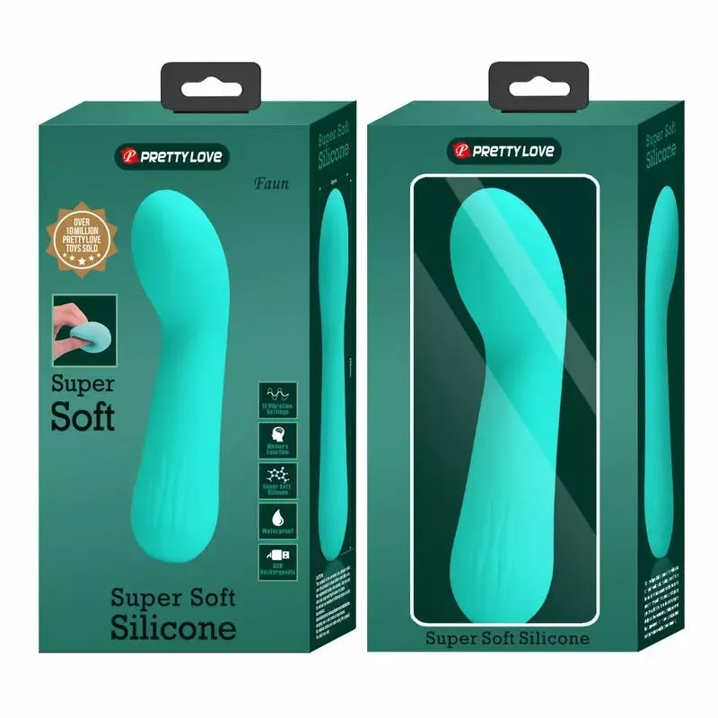 PRETTY LOVE Faun lankstus vibratorius, akvamarino žalia, įkraunamas per USB