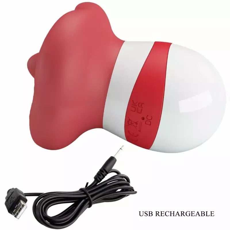Pretty Love Mina Intimate Tongue Simulator šviesiai raudonas, USB įkraunamas