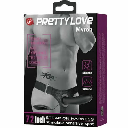 Pretty Love Myron dirbtinio penio diržas su vibracija, tuščiaviduris, reguliuojamas